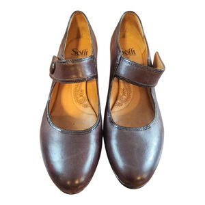 Sofft mary jane brown heeled womens shoes sz 8 comfort pump